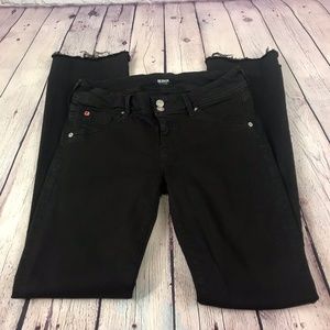 Hudson Black Denim Distressed Hem Jeans Size 29